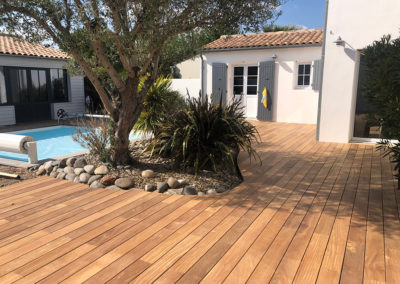 Terrasse en Cumaru à Périgny – Remplacement d’une terrasse en résineux de 100 m²